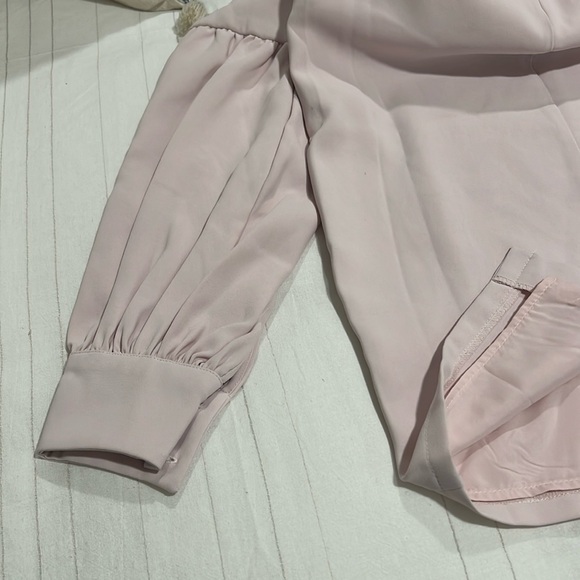 Rachel Parcell Dusty Pink Midi Dress Gathered Lantern Sleeves XS - Picture 9 of 13